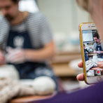Adam Frew demonstrating to the studentd at Clay College 2018